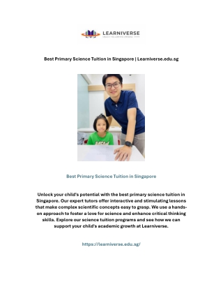 Best Primary Science Tuition in Singapore | Learniverse.edu.sg