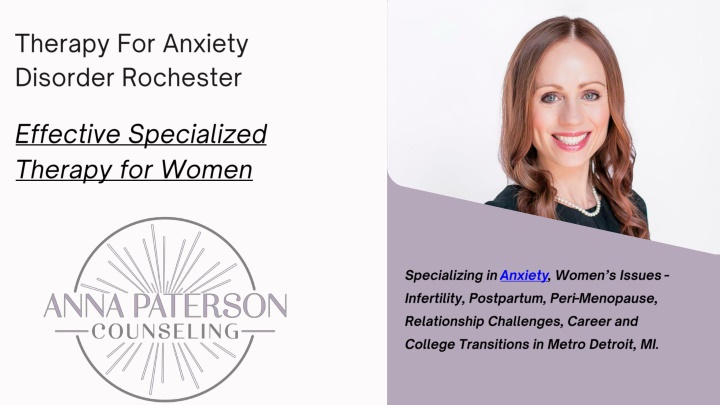 therapy for anxiety disorder rochester