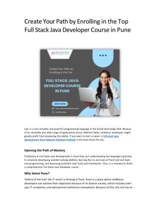 Create Your Path by Enrolling in the Top Full Stack Java Developer Course in Pune (1)