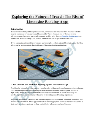 Exploring the Future of Travel: The Rise of Limousine Booking Apps