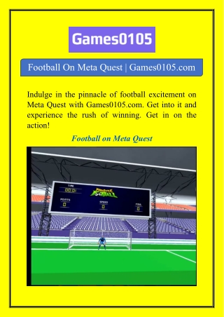 Football On Meta Quest | Games0105.com