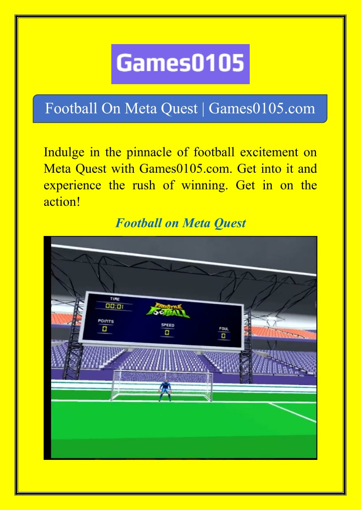 football on meta quest games0105 com