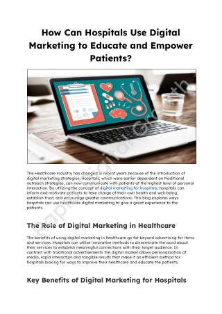 How Can Hospitals Use Digital Marketing to Educate and Empower Patients_