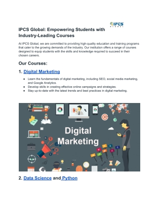 IPCS Global_ Empowering Students with Industry-Leading Courses
