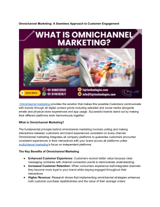 Omnichannel Marketing: A Seamless Approach to Customer Engagement