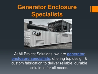 Generator Enclosure Specialists
