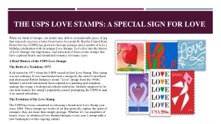 The USPS Love Stamps: A Special Sign for Love