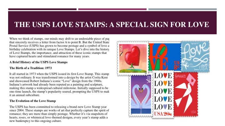 the usps love stamps a special sign for love