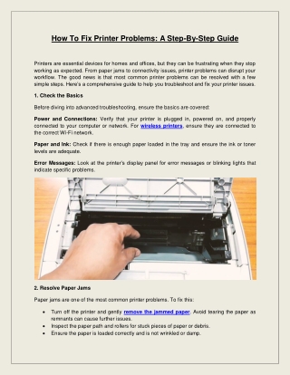 Fix Printer Problems: Quick Solutions for Common Issues