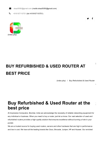 Refurbished & Used Router Supplier At Best Price in  Mumbai.