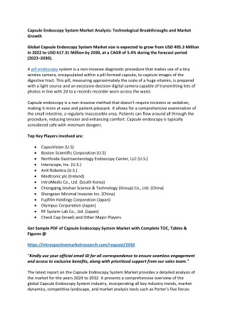 capsule endoscopy system market analysis