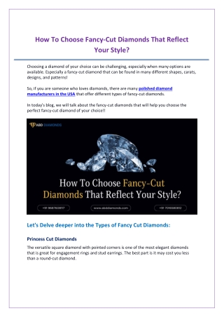 How To Choose Fancy-Cut Diamonds That Reflect Your Style