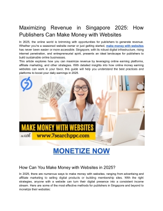 Maximizing Revenue in Singapore 2025_ How Publishers Can Make Money with Websites