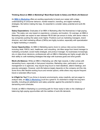 Thinking About an MBA in Marketing?
