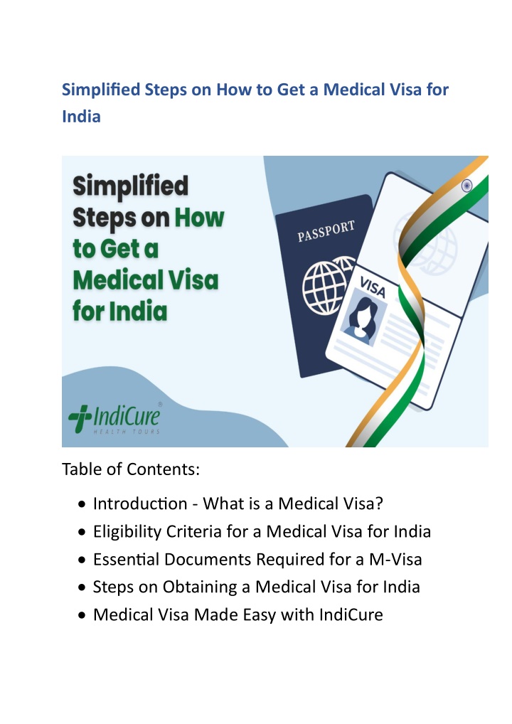 simplified steps on how to get a medical visa