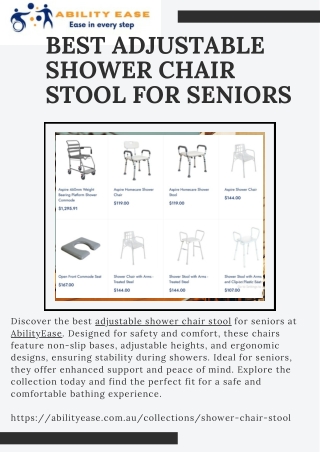 Best adjustable shower chair stool for seniors