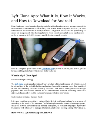 lyft clone app what it is how it works