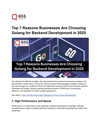 Top 7 Reasons Businesses Are Choosing Golang for Backend Development in 2025