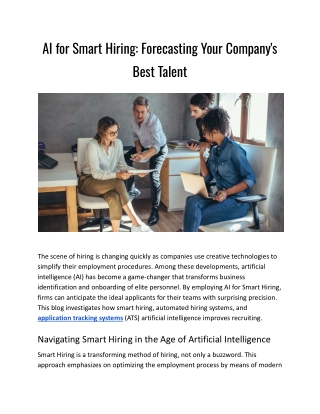 AI for Smart Hiring: Forecasting Your Company's Best Talent