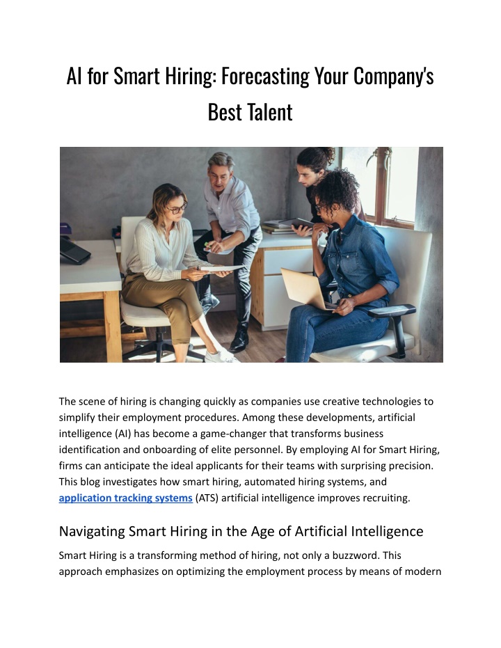 ai for smart hiring forecasting your company