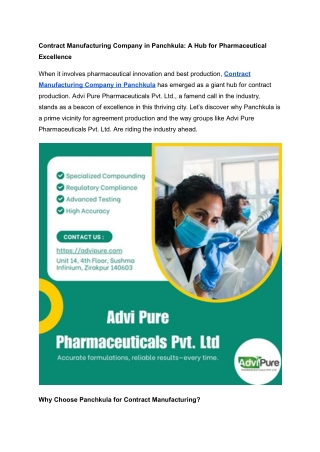 Essential Guide to Contract Manufacturing Services