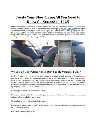 create your uber clone all you need to know