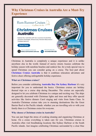 Christmas Cruises Australia