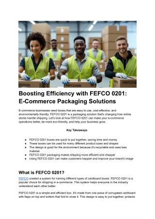 boosting efficiency with fefco 0201 e commerce
