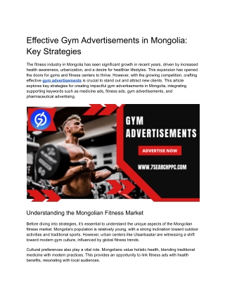 Effective Gym Advertisements in Mongolia_ Key Strategies