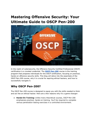 mastering offensive security your ultimate guide