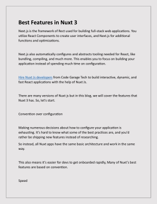 Best Features in Nuxt 3