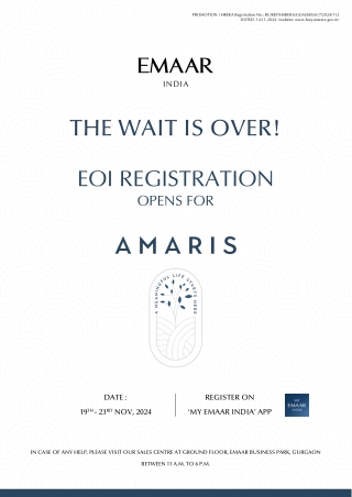 Emaar Amaris Elite Edge Infra @9999977783