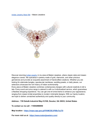 Indian Jewelry Near Me – Malani Jewelers