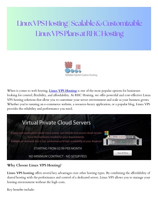 linux vps hosting scalable customizable linux