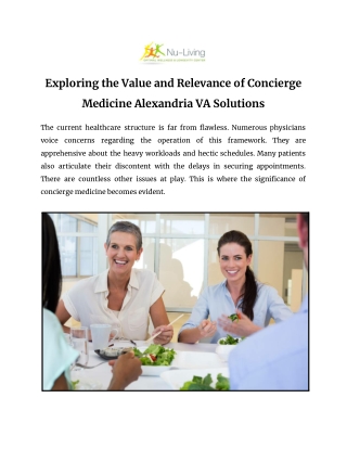 Exploring the Value and Relevance of Concierge Medicine Alexandria VA Solutions