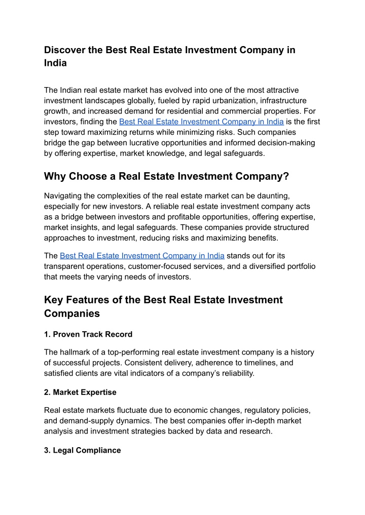 discover the best real estate investment company