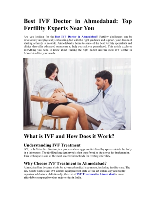 best ivf doctor in ahmedabad top fertility