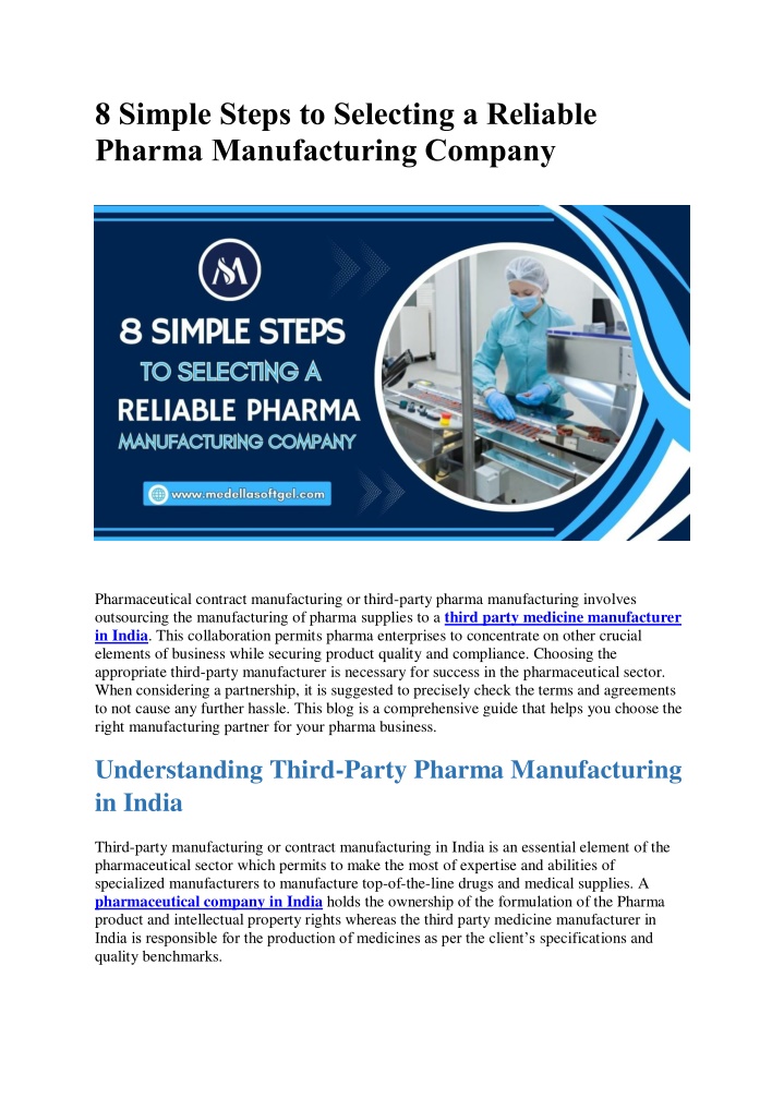 8 simple steps to selecting a reliable pharma