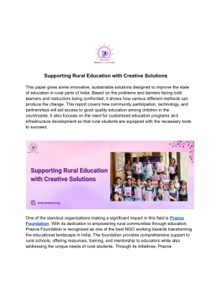 supporting rural education with creative