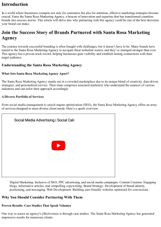 Join the Success Story of Brands Partnered with Santa Rosa Marketing Agency