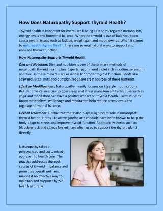 how does naturopathy support thyroid health