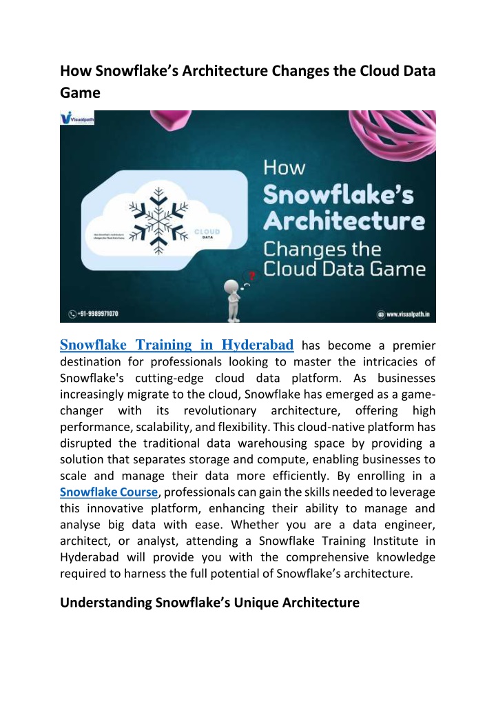 how snowflake s architecture changes the cloud