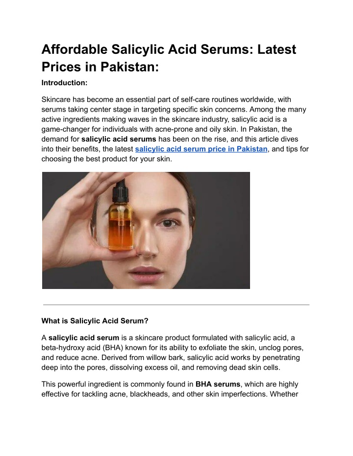 affordable salicylic acid serums latest prices