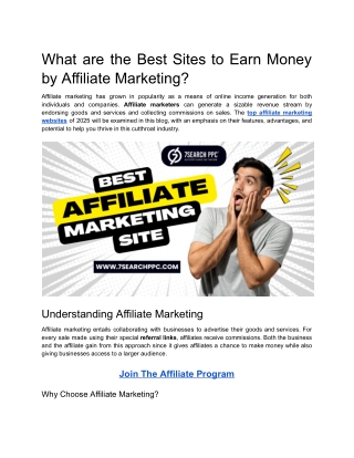 What are the Best Sites to Earn Money by Affiliate Marketing?