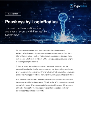 LoginRadius Passkeys: The Future of Passwordless Authentication