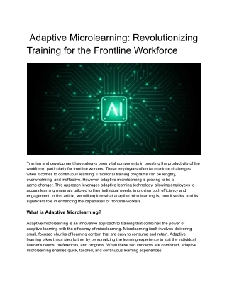 What is adaptive learning
