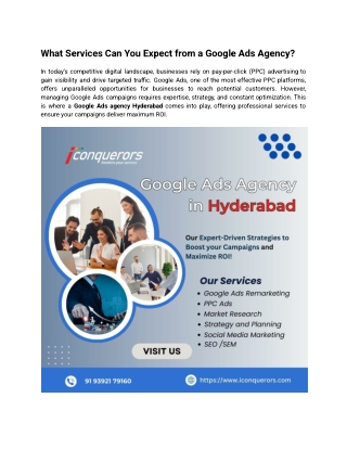 What Services Can You Expect from a Google Ads Agency?
