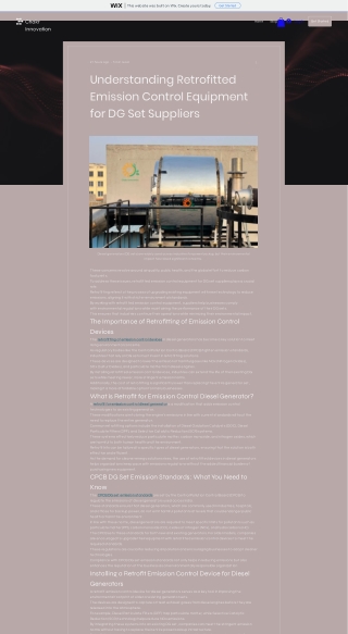 Understanding Retrofitted Emission Control Equipment for DG Set Suppliers