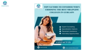 Top Factors to Consider When Choosing the Best MBA/PGDM Colleges in Gurgaon