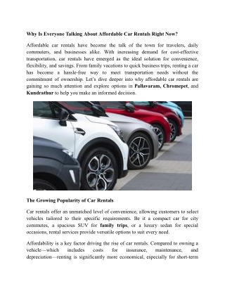 Car Rentals in Kundrathur.